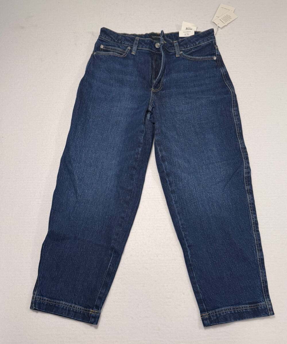 Free Assembly Women’s High Rise Barrel Leg Jeans Dark Wash Size 4